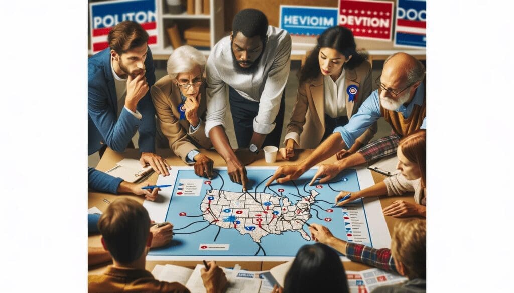 How to Run a Political Campaign people gathered around a campaign strategy table